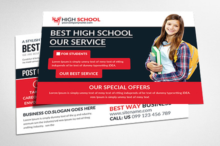 Kids School Postcard Templates, a Card Template by AfzaalGraphics