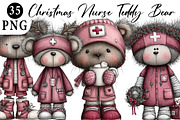 Christmas Nurse Teddy Bear Clipart, an Illustration by Daily.Designs (Thumbnail 1 of 5)