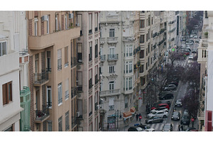 Street Of Valencia With Residential