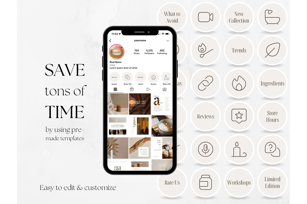 100 Candle Instagram Story Highlight, a Social Media Template by PatternLab. (Photo 3 of 9)