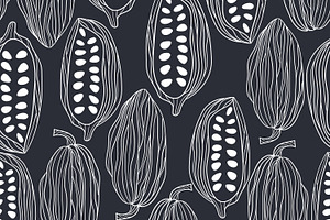 Cocoa Beans Pattern Set