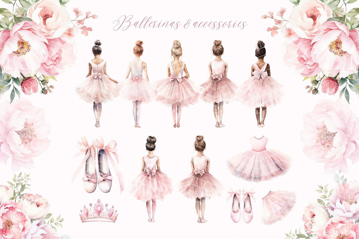 Ballerina Clipart Bundle, Swan Lake, a Person Illustration by ClipArtCharm (Photo 2 of 4)