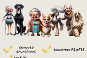 GRANNIES AND DOGS CLIPART PACK, a Person Illustration by Daring Digies (Thumbnail 4 of 5)
