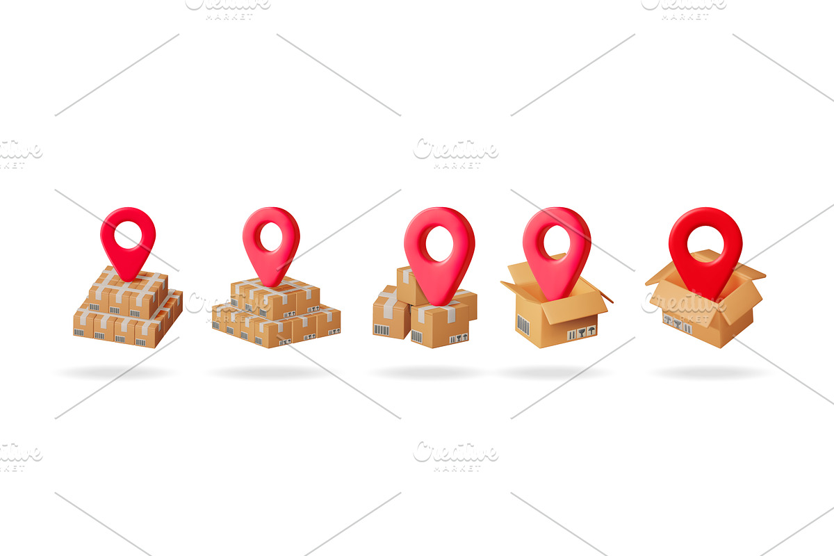 Set of 3D vector illustrations of, a Transportation Illustration by Abscent