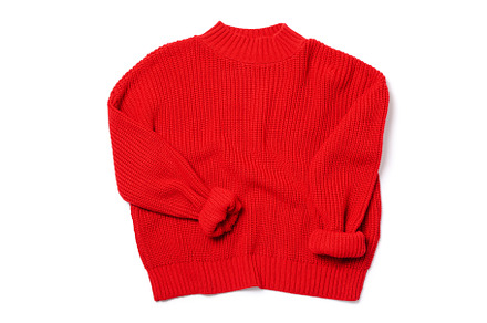 Knitted sweater isolated on white background, top view, a Beauty & Fashion Photo by AtlasStudio PRO