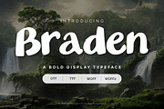 Braden | A Bold Decorative Font, a Sans Serif Font by Everyday Perfection (Thumbnail 1 of 5)