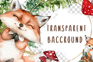 Forest Animals Watercolor Clipart