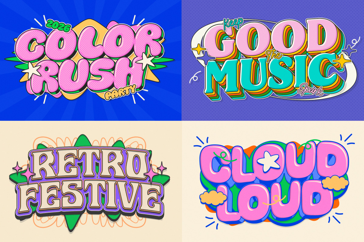 3D Groovy Pop Text Effect, a Layer Style Add-On by Matsero (Photo 4 of 4)