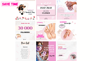 Nail Social Media Posts Templates, a Templates & Theme by GraphiCarola (Thumbnail 6 of 7)