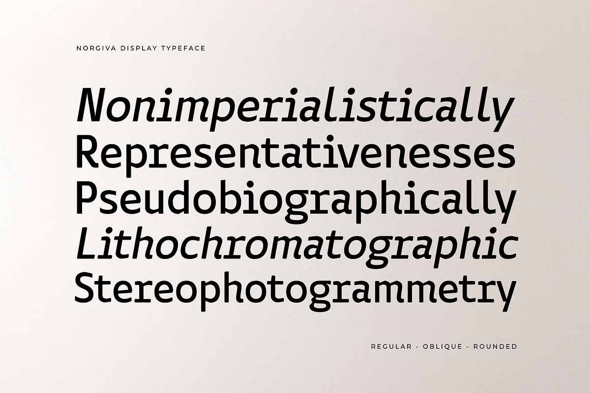 Norgiva - A Display Typeface, a Sans Serif Font by Ainun Jinan (Photo 2 of 9)