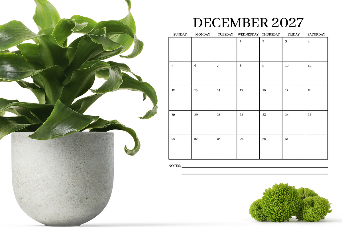 2027 Square Serif 12x12 Calendar, a Stationery Template by Running With Foxes (Photo 3 of 5)