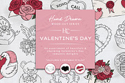 Hand Drawn Valentine's Day Images, a Seasonal Illustration by H&C Drawings & Designs (Thumbnail 1 of 15)