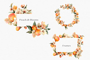 Watercolor Peach Bouquet Clipart, a Decorative Illustration by ThaismotaCreativeCo (Thumbnail 6 of 13)