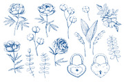 Vintage floral elements for design, a Decorative Illustration by Robusta (Thumbnail 2 of 2)