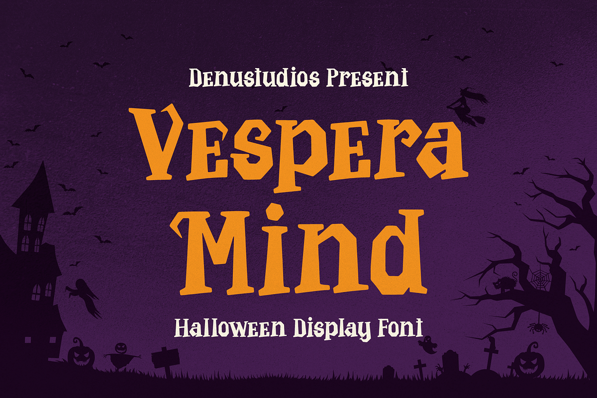 Vespera Mind | Halloween Display, a Blackletter Font by Denustudios (Photo 1 of 12)