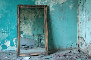 Old broken mirror leans against dama, a Photo by Iftikhar Alam