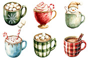 Watercolor Christmas Hot Cocoa PNG, an Illustration by Craft Nest (Thumbnail 3 of 7)