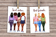 My Best Friends Clipart, Besties Art, a Person Illustration by ArtedeCatrin (Thumbnail 5 of 11)