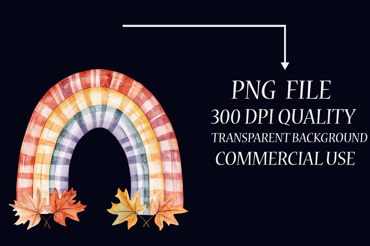 Watercolor Rainbow Autumn Clipart, an Illustration by Libby Wishes (Photo 5 of 7)