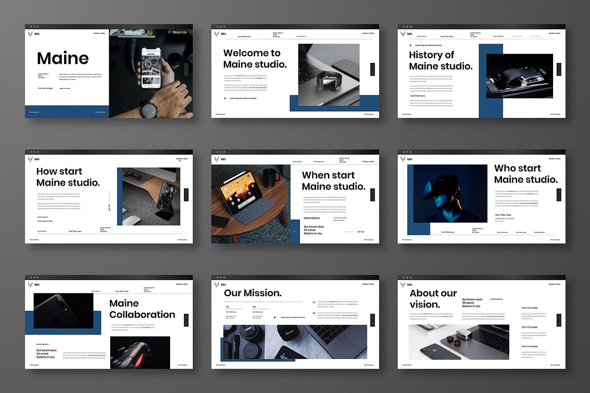 Maine - Business Google Slide Templa, a Presentation Template by Dens Creative Studio (Photo 4 of 12)