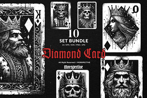 10 Bundle Dark Art Diamond Card King, an Illustration by Morspective