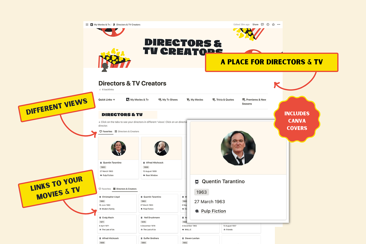 Notion Movies and Tv-Shows Template, a Templates & Theme by Woolshark (Photo 4 of 10)