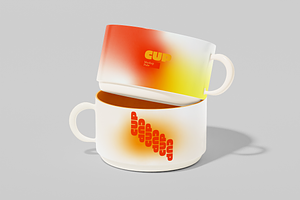 Two Stacked Mugs Mockup