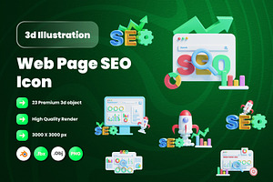 Web Page SEO 3d Illustration Icon