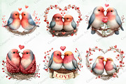 Valentine Cute Couple Birds Clipart, an Illustration by Creative Art (Thumbnail 3 of 9)