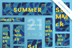 Banners Pack Summer Leaves