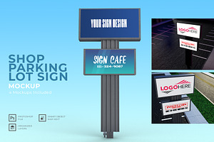 Outdoor Parking Lot Sign Mockup