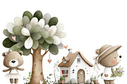 Watercolor Valentine Teddy Bears, an Illustration by Designworld (Thumbnail 4 of 6)