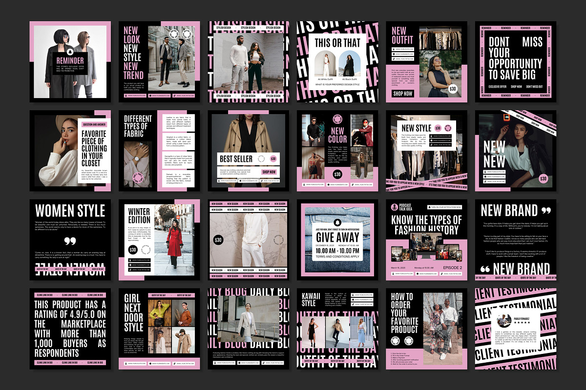 Fashion Pink Template, a Social Media Template by Kalubuak (Photo 3 of 10)