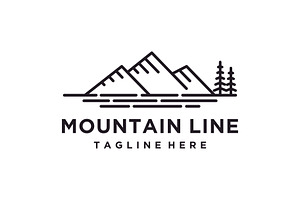Mountain Line Art Logo Design, a Branding & Logo Template by jundio studio