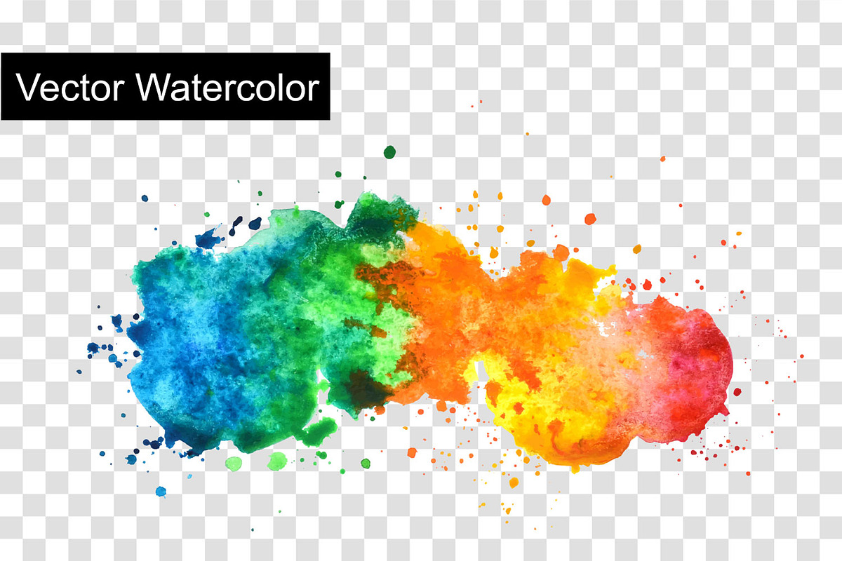 rainbow watercolor splashes, a Texture Graphic by PatapovaVika (Photo 3 of 5)