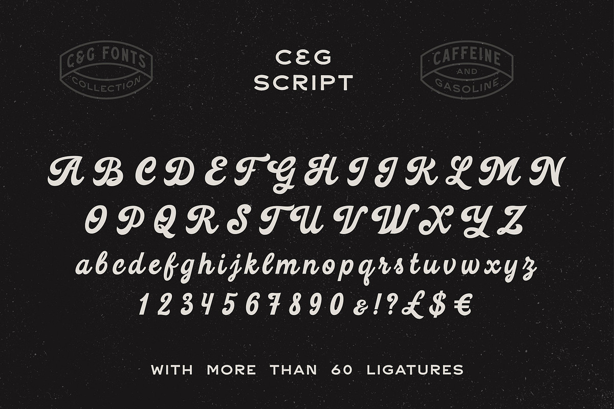 Caffeine & Gasoline Fonts + Extras, a Script Font by Davide Bassu (Photo 12 of 20)