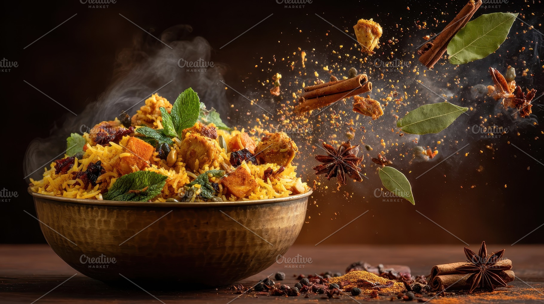 Aromatic Chicken Biryani Spices Flyi, a Photo by Pixeness Studio