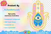 Cute Evil eye clipart PNG, a Decorative Illustration by K.JackArtwork (Thumbnail 3 of 4)