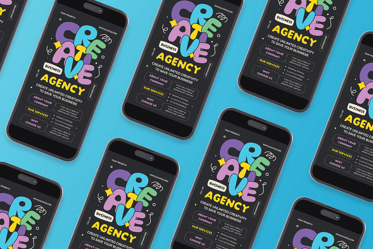 Black Creative Agency Business Flyer, a Flyer Template by Aiyari Graphic (Photo 2 of 3)
