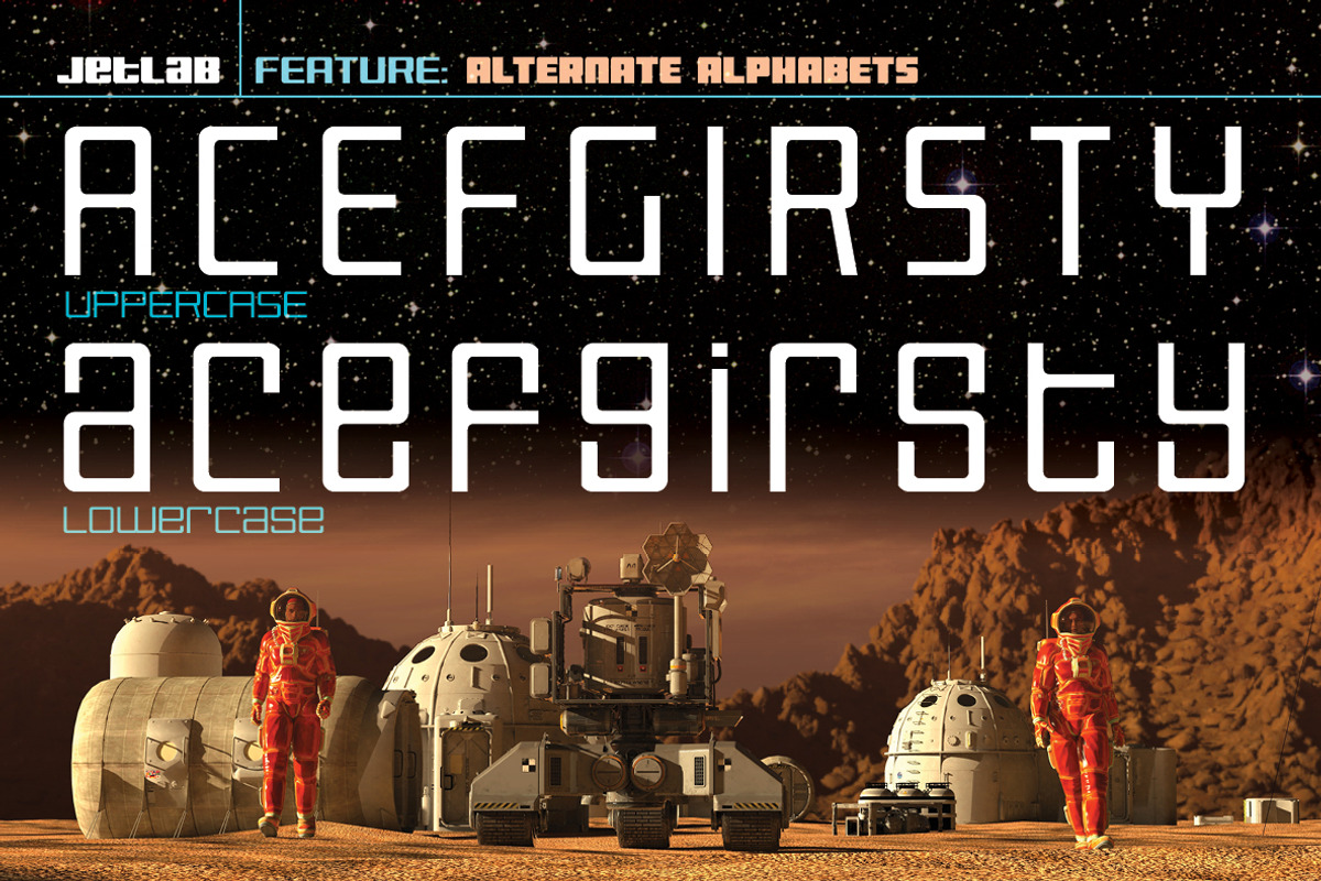 Jetlab Light - sci-fi logo font, a Sans Serif Font by Swell Type (Photo 4 of 5)