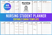 Editable Nursing Student Planner, a Stationery Template by Designmela01 (Thumbnail 1 of 7)
