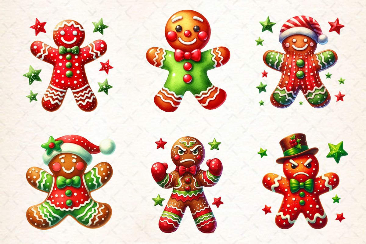 Funny Gingerbread Man Clipart PNG, a Work Illustration by Dream Creation (Photo 3 of 5)
