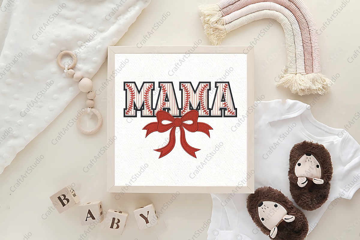 Faux Yarn Baseball Mama Coquette PNG, an Illustration by CraftArtStudio (Photo 4 of 4)
