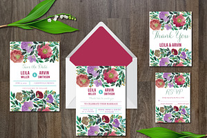 Wedding Invitation Suite Flowers
