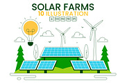 10 Solar Farms Illustration, a Technology Illustration by denayunebgt (Thumbnail 1 of 4)