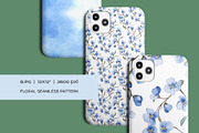 Watercolor blue flowers pattern set, a Pattern Graphic by Art and Funny (Thumbnail 11 of 11)