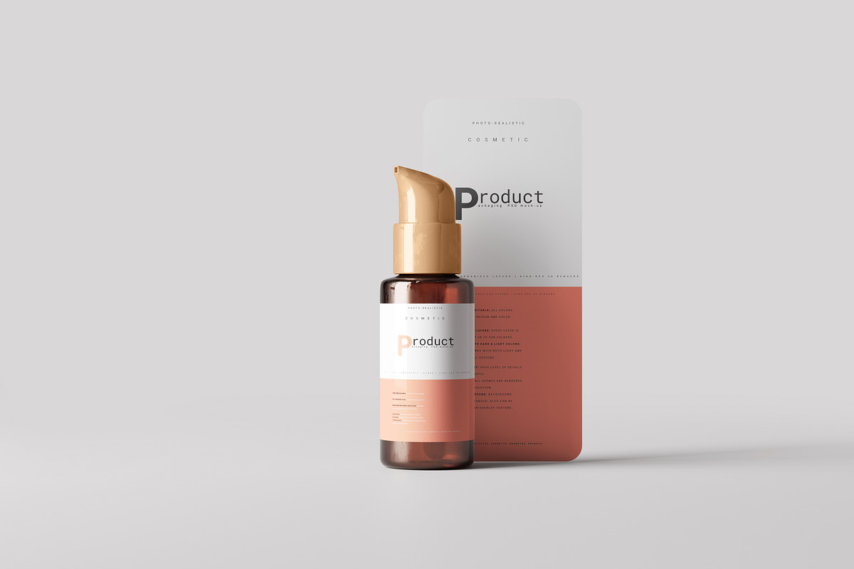 Small Pump Bottle Mockup, a Cups & Container Mockup by pmvch (Photo 2 of 10)
