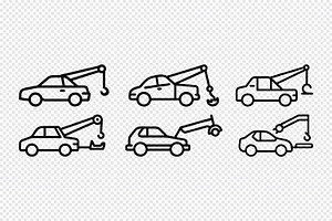 Tow truck icon set vehicle recovery, an Icon by Toufiqul