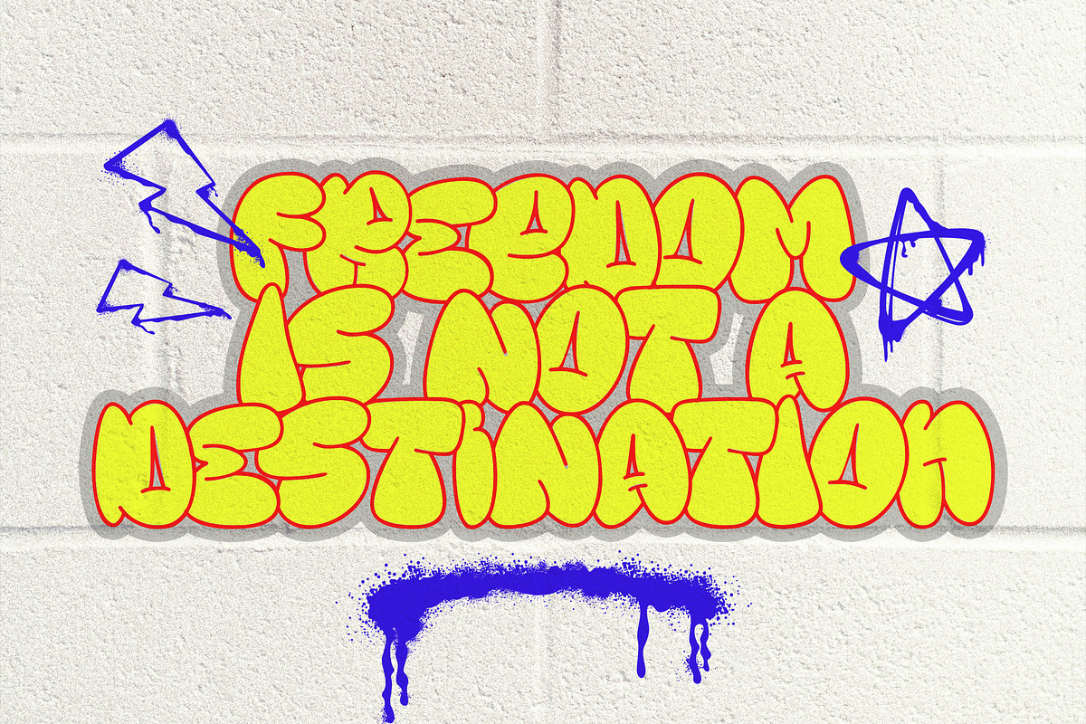 YT Brickfade - Bubble Graffiti Font, a Handwritten Font by Youthlabs Studio (Photo 4 of 15)