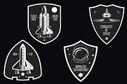 Set of vintage space logo, poster .., a Technology Illustration by pashigorov (Thumbnail 1 of 4)
